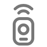 Symbol Funkhandsender mit Funkwellen für die Zusatzmodule von GisboAlarm